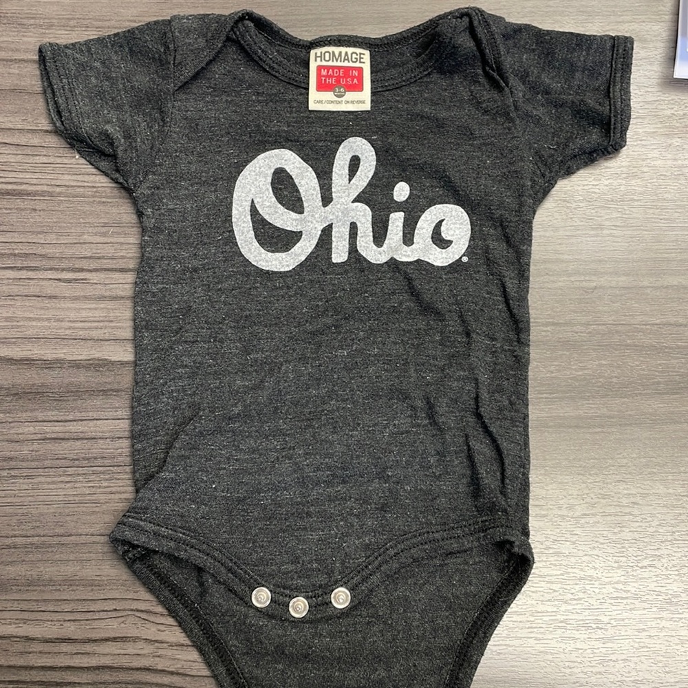 Homage Script Ohio Onesie